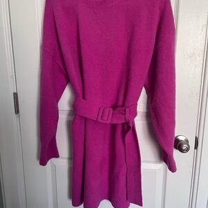 & Other Stories Hot Pink Belted Mini Dress